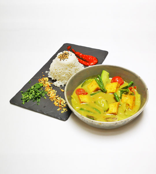 Grünes Tofu Curry